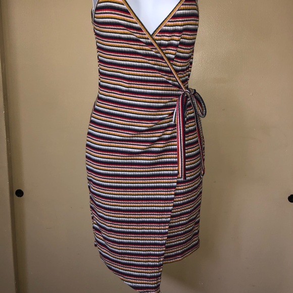 Striped mini wrap dress - Picture 2 of 2
